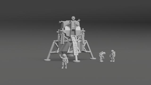Apollo Lunar Module - scale 1:700 Easy 3D Print Model 3D model thumbnail