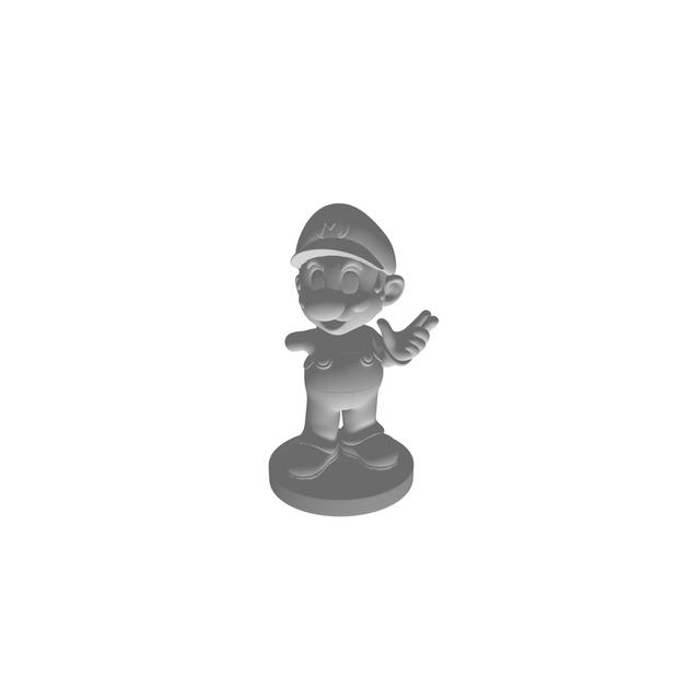 Mario with base plate 3D model thumbnail