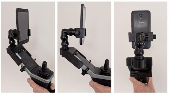 Slide On Phone Mount for Invacare Linx 400 DLX Joystick 3D model thumbnail