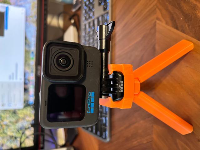 Print in place GoPro Tripod with Quick Release system. 3D model thumbnail