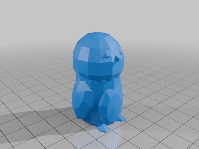 Low-Poly penguin 3D model thumbnail