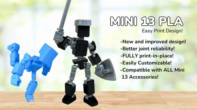 Mini 13 PLA - Easy Print Action Figure 3D model thumbnail