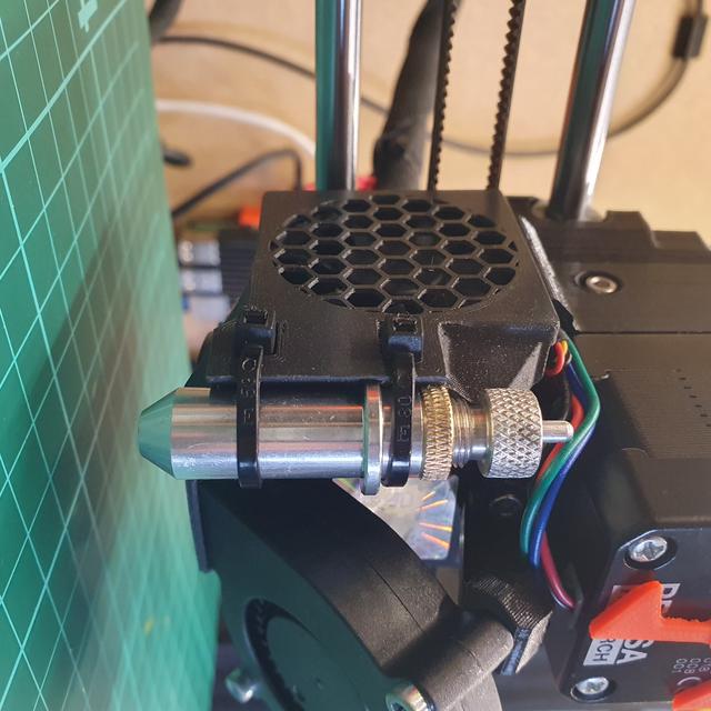 Snapable Drag Knife Mount for Prusa MK3S 3D model thumbnail