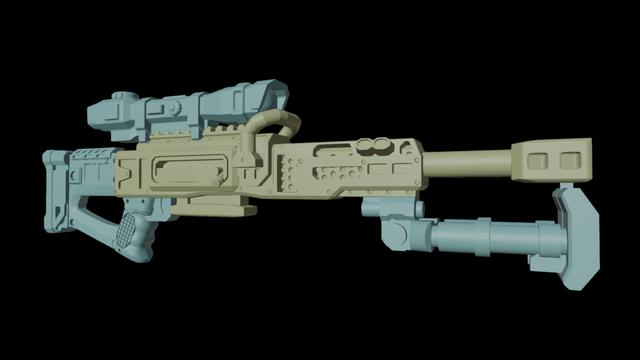 Mech Pilot Anti-Material Rifle 3D model thumbnail
