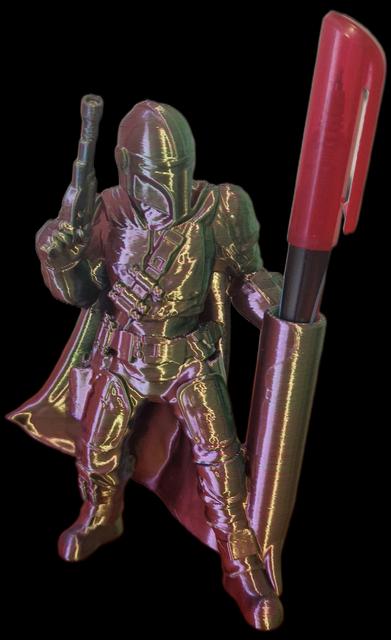 Mandalorian Pen Holder 3D model thumbnail