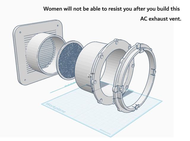 Exhaust hose for GE (and probably other) portable AC systems  3D model thumbnail