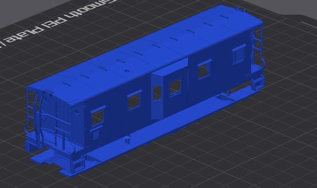 Southern Ry Bay Window Caboose - 1940s Round Roof - Multi scale 3D model thumbnail