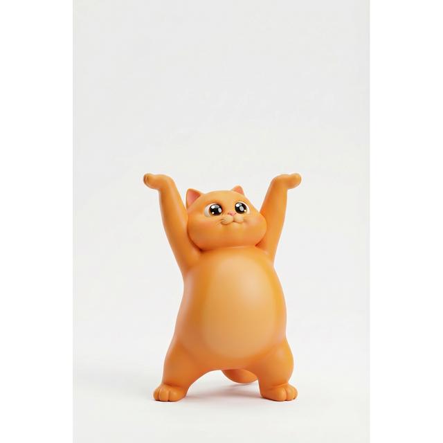 Cute cat gamening support 3D model thumbnail