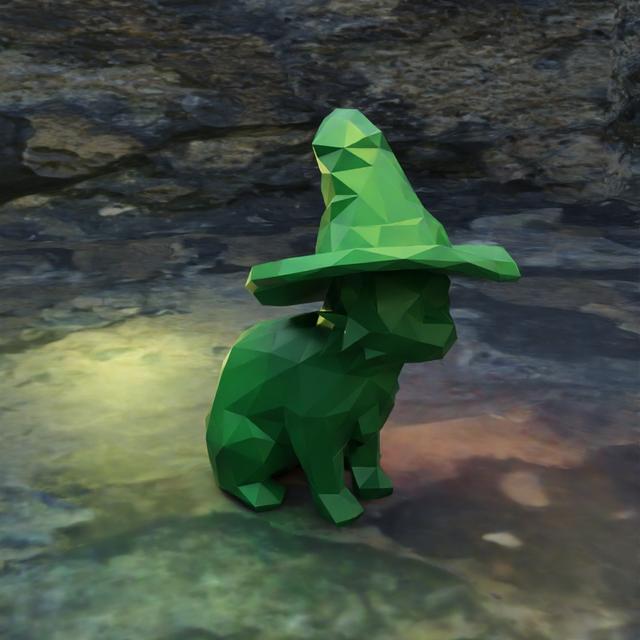 Magic Low Poly Kitten 3D model thumbnail