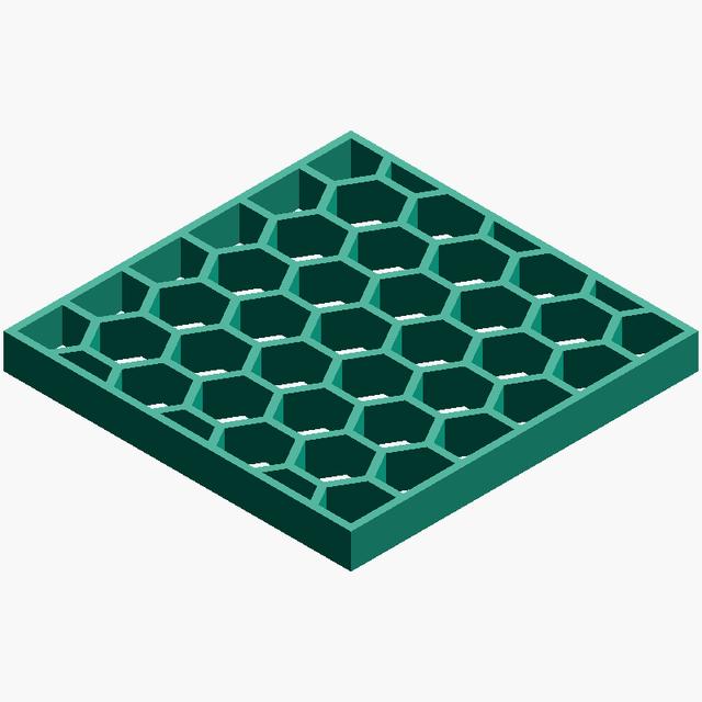 Parametric Honeycomb Board Generator (STEP, Customizable, CNC & 3D Printing) 3D model thumbnail