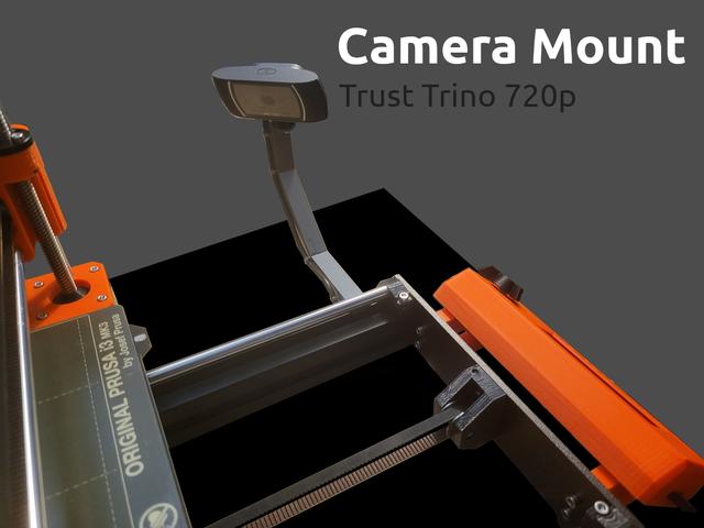 Trust Trino 720p Camera Mount for Prusa i3 MK3/MK3S 3D model thumbnail