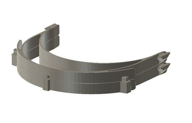 double stack  15mm thin | USA 3-hole | ear flares for comfort 3D model thumbnail