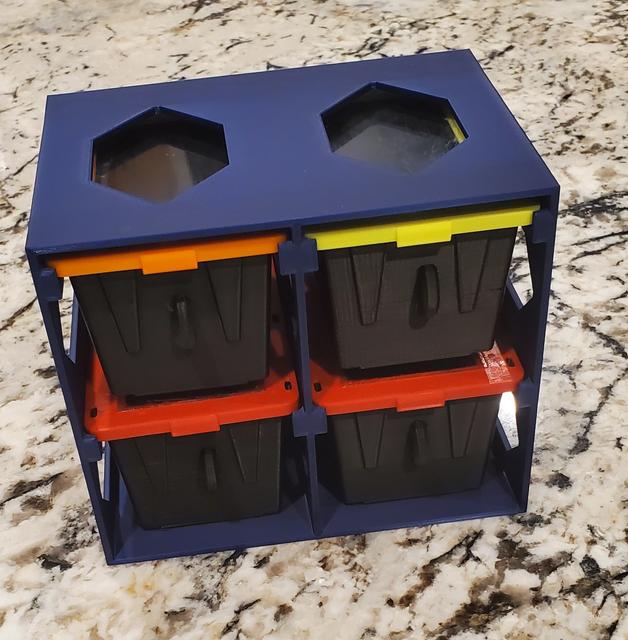 Teeny Tote Bin Customizable Rack 3D model thumbnail
