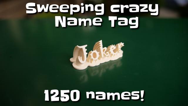 Sweeping crazy name tag 3D model thumbnail