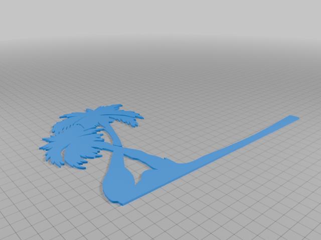 Tropical Palm Tree Outdoor Wall Art Sign 3D model thumbnail