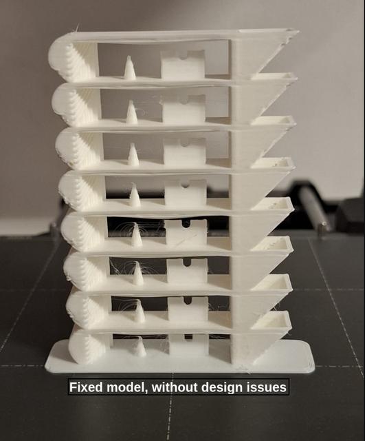 Temp Tower | Temperature Test | Stringing and Bridging Probe (8 Levels) FIXED 3D model thumbnail
