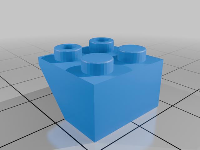Lego compatible Roof Tile 45° 2x2 Inverted 3660 3D model thumbnail