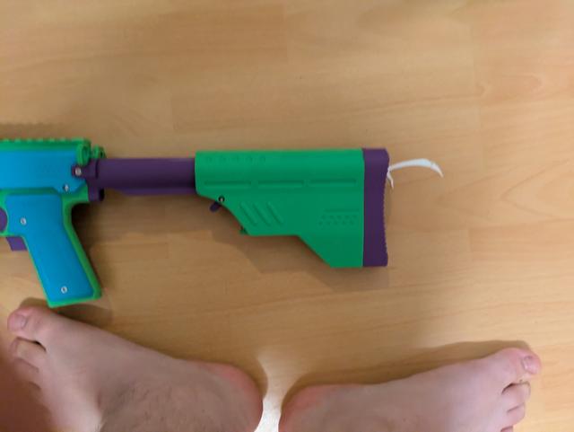 the Gryphon blaster expanded buffer tube stock buttplate. 3D model thumbnail