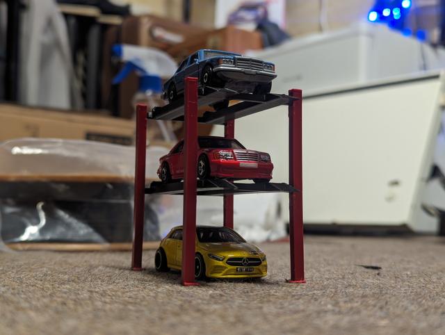 Diffrent fixing mechanism for 3 story 1:64 HotWheels lift 3D model thumbnail