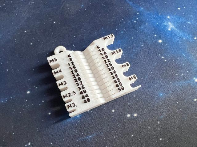 Short screw measuring tool M2-M12 with higher numbers 3D model thumbnail