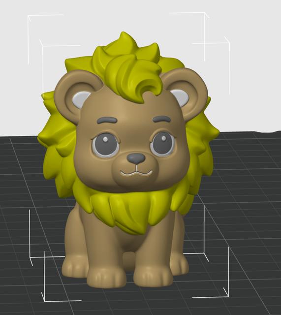 Cute multi color lion 3D model thumbnail
