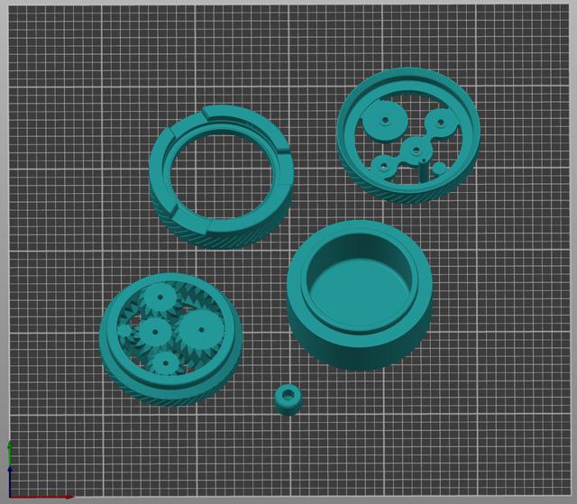 Umikot V2 54 mm Breville version - split parts 3D model thumbnail