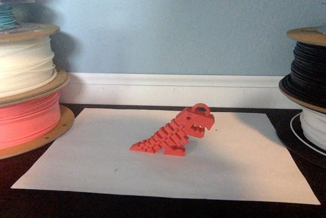 Flexi Rex With Keychain Ring 3D model thumbnail
