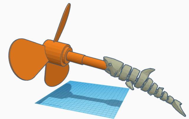 Articulated Shark With Wind Spinner V2.0 3D model thumbnail