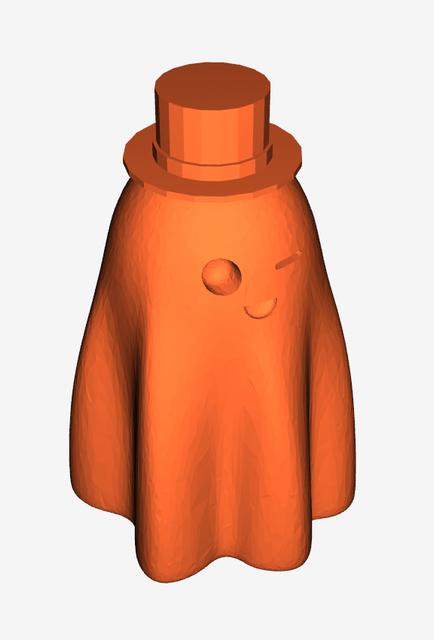 Ghostie (with hat!) 3D model thumbnail