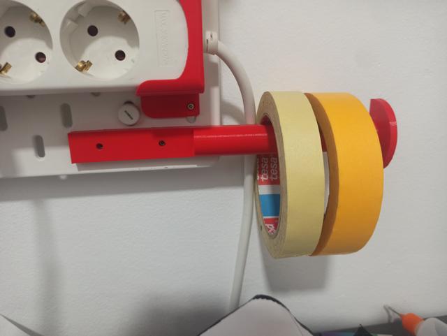 Tape holder for Skadis with t-nut mounting system 3D model thumbnail