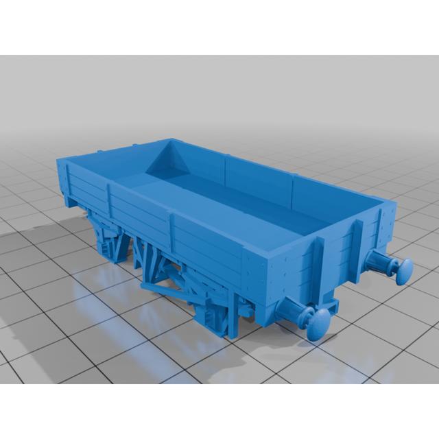 3 Plank Wagon OO Scale 3D model thumbnail
