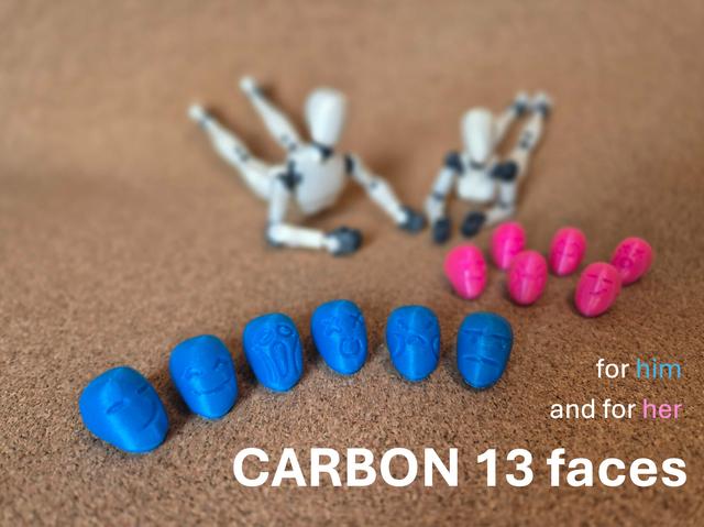 CARBON 13 faces set 3D model thumbnail