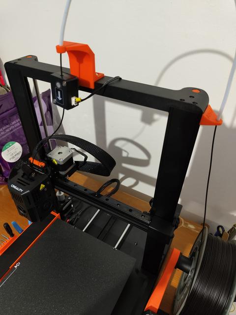 Ender 3 KE/SE Filament Guide (No screws to attach to the side) - Side and Top [Supports PTFE Tube] 3D model thumbnail