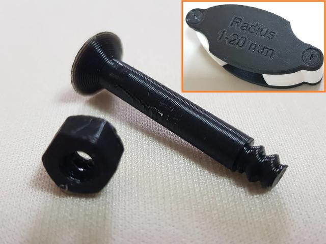 Plastic Bolt & Nut For Radius Gauge 3D model thumbnail