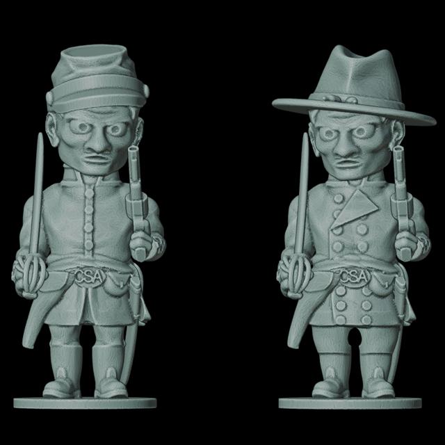 ToonKrieg ACW Confederate Officers 3D model thumbnail