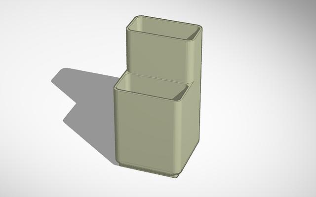 Gridfinity Dual Height 2 Hole Holder 3D model thumbnail