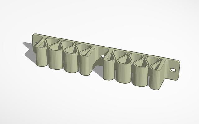 double charge cable holder (or single ) 3D model thumbnail