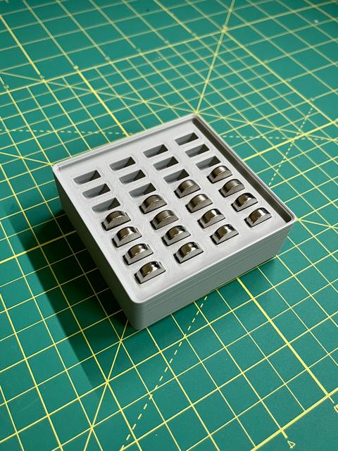 Gridfinity Bin - AG13/LR44 Batteries (2x2x4) 3D model thumbnail