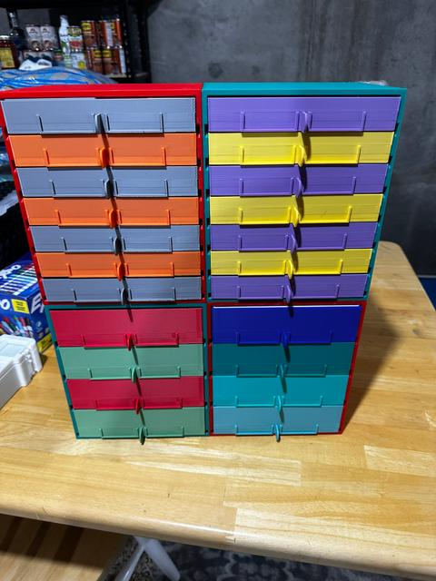 Gridfinity Ultimate Drawer System Remix 3x4x7 0.5U Rack 3D model thumbnail