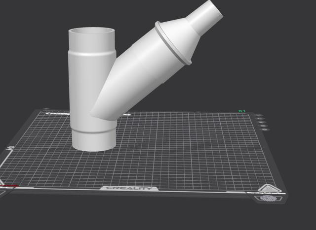 2-1/2 Dust Collection Y split 2-1/2 & 1-1/4 3D model thumbnail