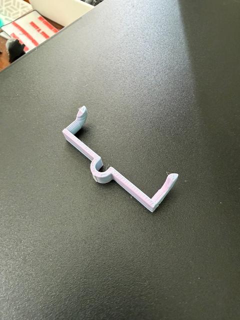 Support clip for wire-based metal pegboard hooks 3D model thumbnail