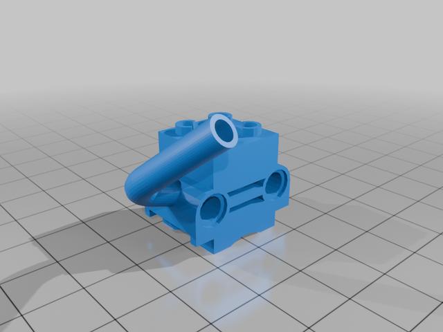 Jb lego mastery's custom engine block with straight pipe 3D model thumbnail