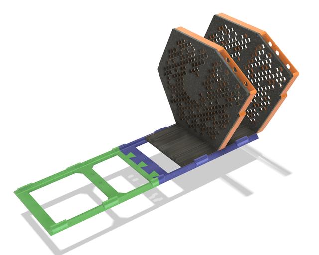 Roller Variant of Top Rail with Click System 3D model thumbnail