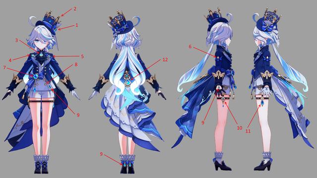 [Genshin Impact] Furina complete accessories pack 3D model thumbnail