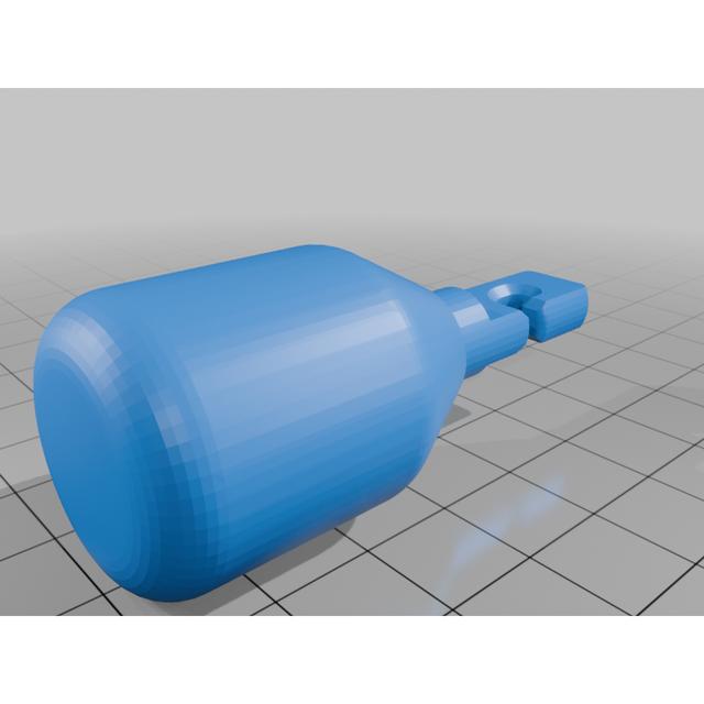 Marshmallow White Cane Tip - Hooked 3D model thumbnail