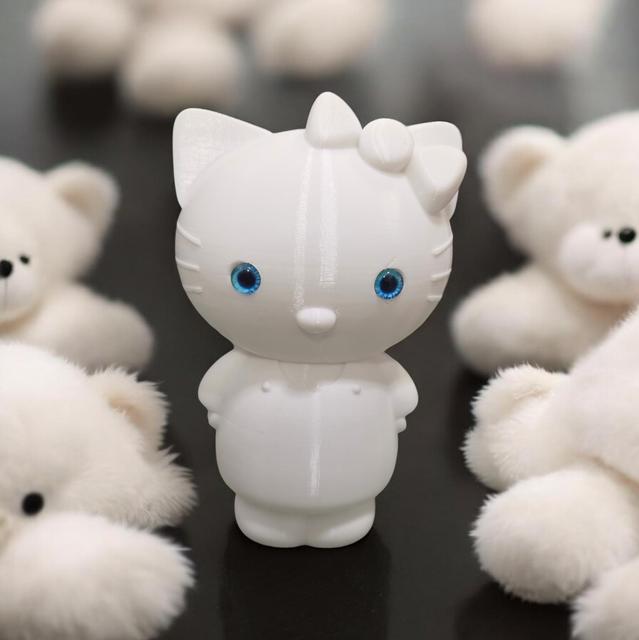 Hello Kitty - 6mm + 8mm glass eye compatible 3D model thumbnail