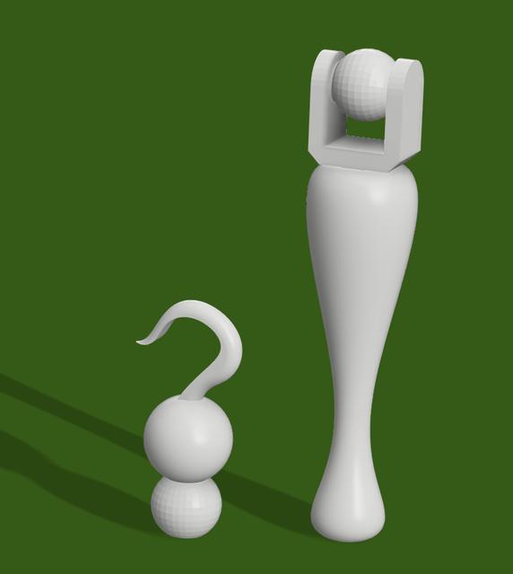 Peg Leg and Hook for Lucky 13 3D model thumbnail