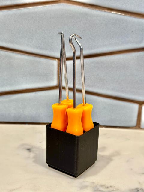 Gridfinity 4-hole Harbor Freight Pick Set Holder 3D model thumbnail