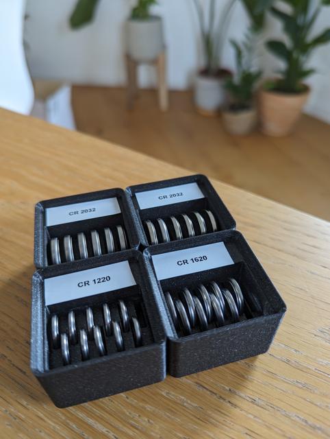 Gridfinity Refined - Coin Cell Battery Holders 3D model thumbnail