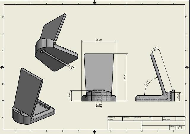 phone support holder 3D model thumbnail